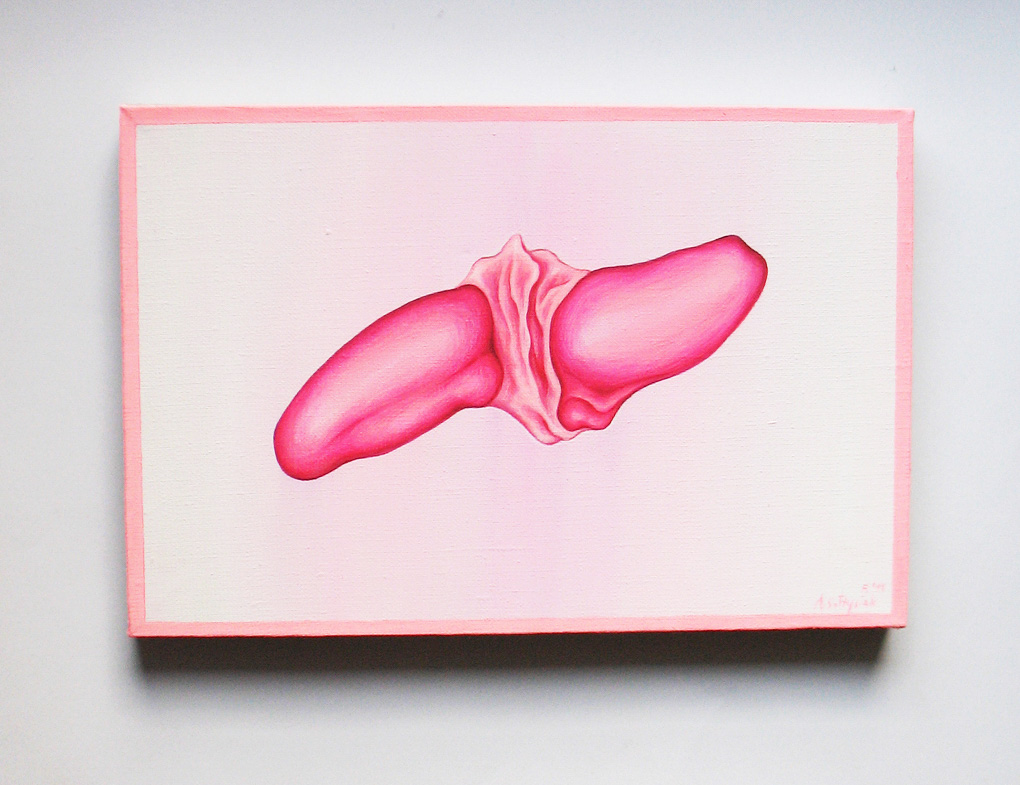 Erotyczny twór 2009 akr na pl 20x30 cm