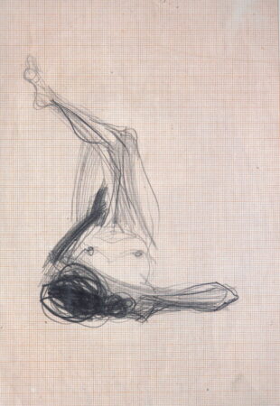 Akt, 2008, ołówek na papierze milimetrowym, wym. A4 Akt, 2008, ołówek na papierze milimetrowym, wym. A4